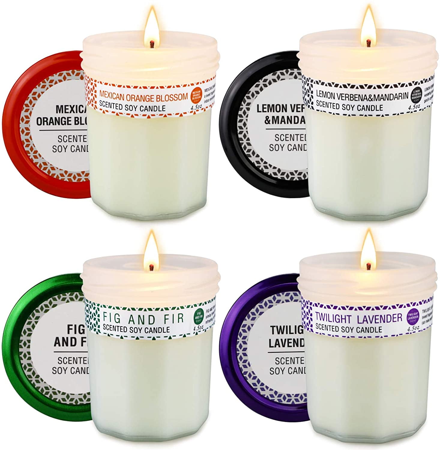SONSIEN 4 Pack Scented Candles Gifts Set for Women, 4.5oz Aromatherapy Candles for Home Scented