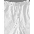 thumbnail image 6 of QATAINLAV Summer Cotton Linen Pants Women Casual Drawstring Waist Hollow Out Straight Leg Trouser Lightweight Beach Pants with Pockets, White, XL, 6 of 7