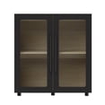 thumbnail image 2 of From the Tree Furniture Arden Tall Storage Cabinet, Black, 32"W x 32"H Modern Sideboard with Soft-Close Glass Doors, Modular Accent Cabinet, 2 of 8