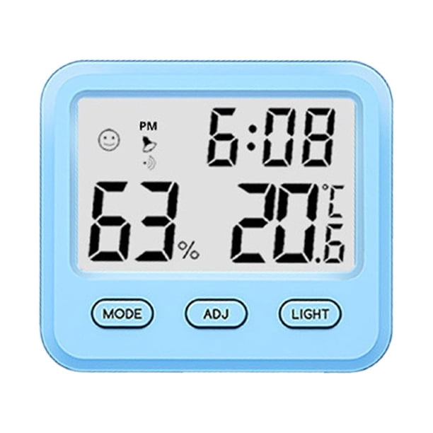 Termómetro de ambiente con indicador higrómetro con reloj incorporado y visualización de la hora para el hogar y la oficina