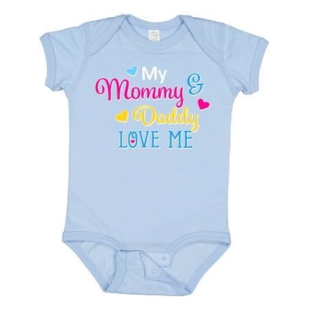 

Inktastic My Mommy and Daddy Love Me with Hearts Gift Baby Boy or Baby Girl Bodysuit
