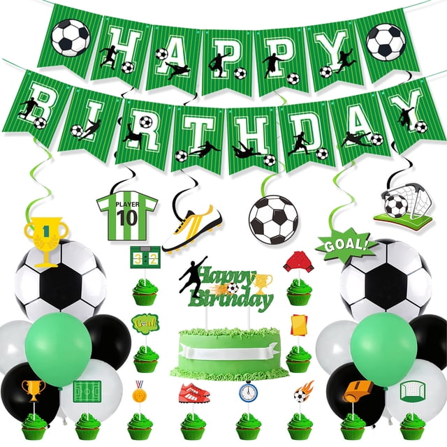 Kit de fiesta para cumpleaños de la Copa Mundial de Fútbol, 14 piezas | Juego de 55 piezas