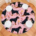 thumbnail image 2 of Rottweiler Dogs with Pioneer Flower Round Fitted Tablecloth with Elastic Edge,Dining Table Cover Waterproof,Outdoor Round Tablecloth for Camping,Dining,Indoor and Outdoor, 2 of 7