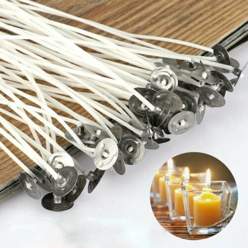 Candle Making 10cm 30pcs Candle Wicks Cotton Core Waxed With Sustainers 