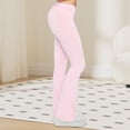 thumbnail image 7 of Womens Plus Size Pants 2026 Solid Color Slim Low Waist Flared Trousers Comfortable Casual Pant for Women Light Pink L, 7 of 7