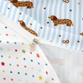 thumbnail image 4 of Homewish Cheetah Dachshund Printed Duvet Cover Queen,Blue White Striped Queen Bedding,Lovely Bow Decor,Polkadot Reversible,3-Piece,1 Duvet Cover and 2 Pillowcases, 4 of 6