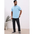 thumbnail image 2 of DARING DIVA Men's Linen Chest Pocket Short Sleeve Casual Hawaiian Shirts XL Light Blue, 2 of 7