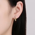 thumbnail image 4 of Stunning Zircon Embedded Round Hoop Earrings - Jewelry Accessory for Sophisticated Style and Unique Charm, 4 of 5