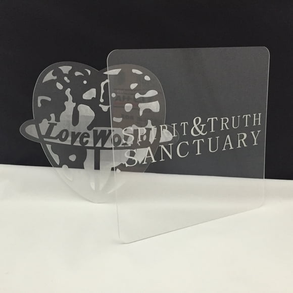 FixtureDisplays® FixtureDisplays Custom Logo for Church Emblem Business Sign Shop Mark Symbol Offices Name 12x12" Acrylic Plaque Laser Etched Frosty White Image 15901-Laser-12x12