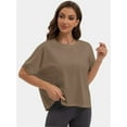 thumbnail image 5 of Summer Tops Womens Solid T Shirts for Women Loose Shirts Basic Tee, 5 of 6