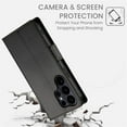thumbnail image 7 of For Samsung Galaxy S26 Ultra 5G Wallet Case Flip Card Holder,PU Leather Side Buckle Magnetic Frosted Women Men Cover,Black,For Galaxy S26 Ultra 5G, 7 of 7