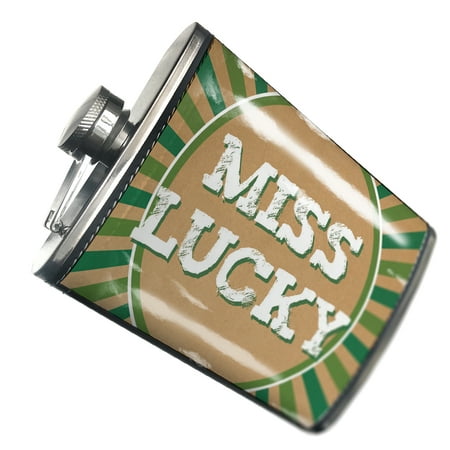 

NEONBLOND Flask Miss Lucky St. Patrick s Day Retro Design