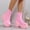 Pink, variant on Wavsuf Combat Boots for Women with High Heel Chunky Short Ankle-High Winter Dark Blue Shoes Size 36