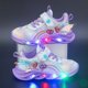 thumbnail image 1 of Zapatos informales de Disney para niña, zapatillas deportivas de malla transpirables con luces Led, princesa Elsa, color rosa y morado, talla de zapatillas 22-35, 1 of 5