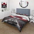 thumbnail image 1 of Designart "Forest Serenity Red and Grey" Ensemble de Literie Floral - Ensemble de Lit Paysages Rouge Forêt avec 2 Taies d'Oreiller, 1 of 6