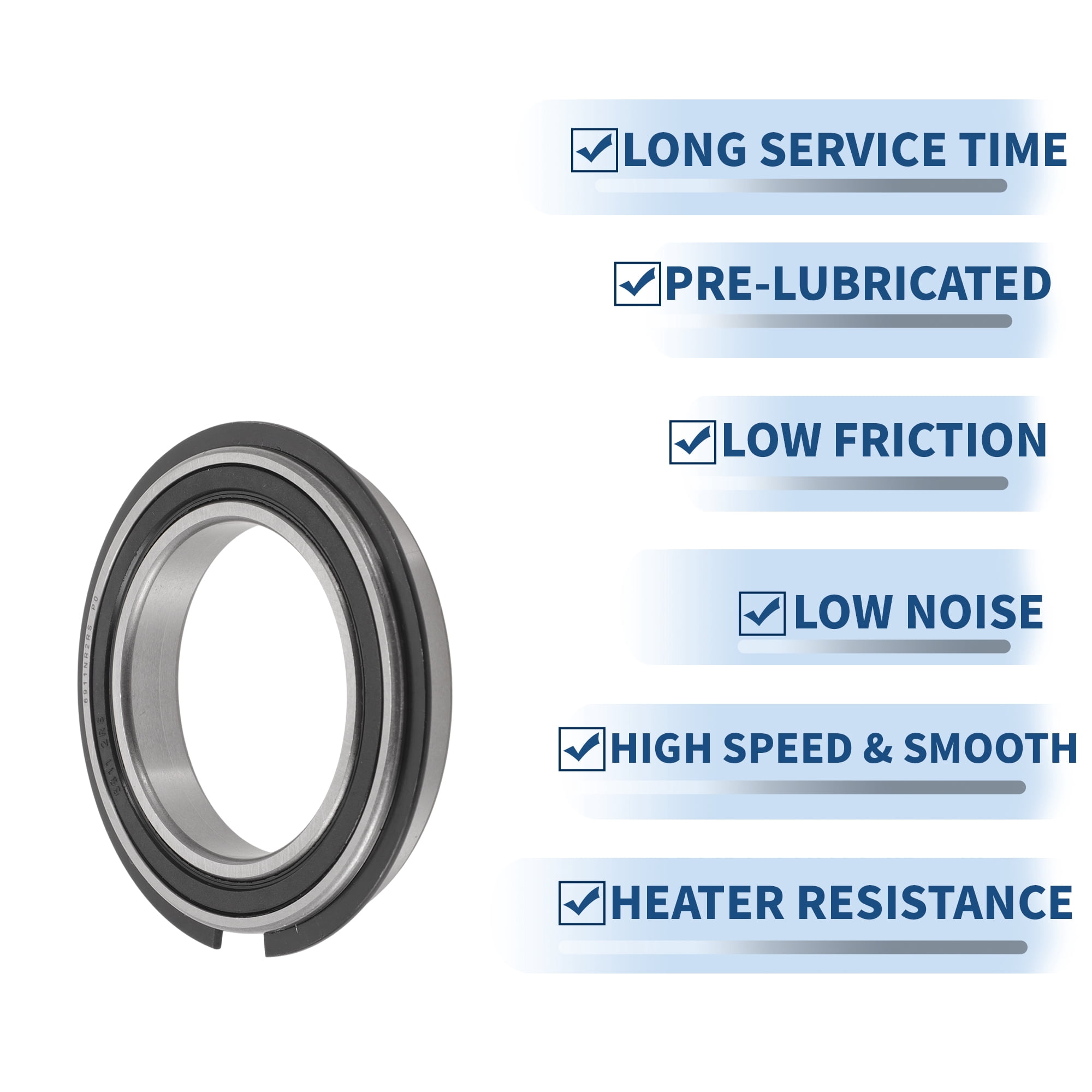 Unique Bargains 6911NR2RS Deep Groove Ball Bearings 55x80x13mm P0 Double Rubber Seal Lubricated Bearings 1 Pc Car Scooter Skateboard Wheel Universal Silver Tone Black