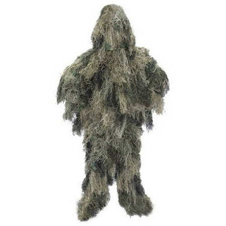 ALEKO PBGS51 Tactical Paintball Hunting Woodland Ghillie 3 Piece Full Body Suit Military Stealth Hunting Forest Camouflage Suit
