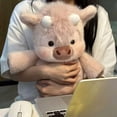 thumbnail image 7 of 24" Highland Cow Stuffed Animals,Cute Horned Yak Plush Toy with Soft & Cozy Texture for Relaxation and Comfort,Gift for The One You Love(Pink), 7 of 7