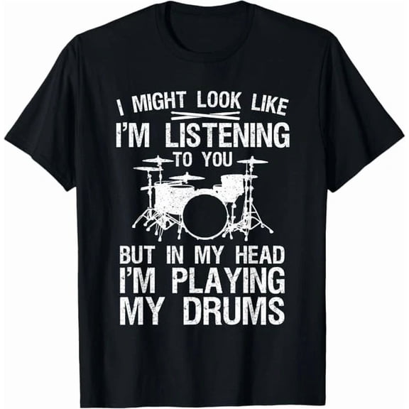 Funny Drummer Design Drumline Drumming Music Band Art Graphic Tee Shirt Top,for men & women up to 5XL