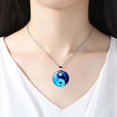 thumbnail image 2 of Collar unisex de Tai Chi Yin Yang piedra colgante collar joyería azul oscuro, 2 of 4