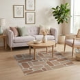 thumbnail image 3 of ODIKA 4'x6' Beige Geometric Stone Washable Area Rug Artistic Modern Design With Shapes for Home Office, Under Desk, Non-Slip Chair-Friendly, Flatwoven, 3 of 7