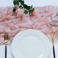thumbnail image 4 of Ksopiavobs 10Ft Dusty Rose Chiffon Table Runner Dusty Pink Sheer Table Runners 29×120 Inch Long Rustic Decoration for Boho Wedding Bridal Shower Baby Shower Birthday Party Holiday Christmas Decor, 4 of 6