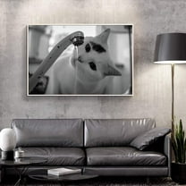 wall26 Floating Framed Canvas Wall Art for Living Room, Bedroom Black and White Wild Animal Canvas Prints for Home Decoration Ready to Hang - 16x24 inches