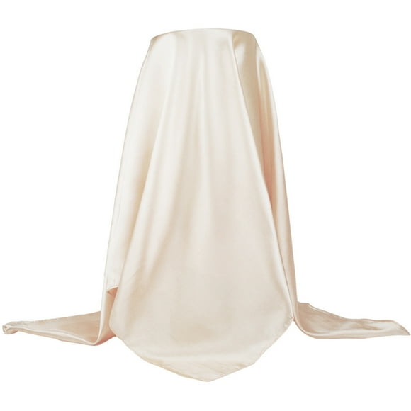 Trayknick Women Headscarf Square Soft Imitation Silk Solid Color Scarf Head Wrap Shawl for Daily Life