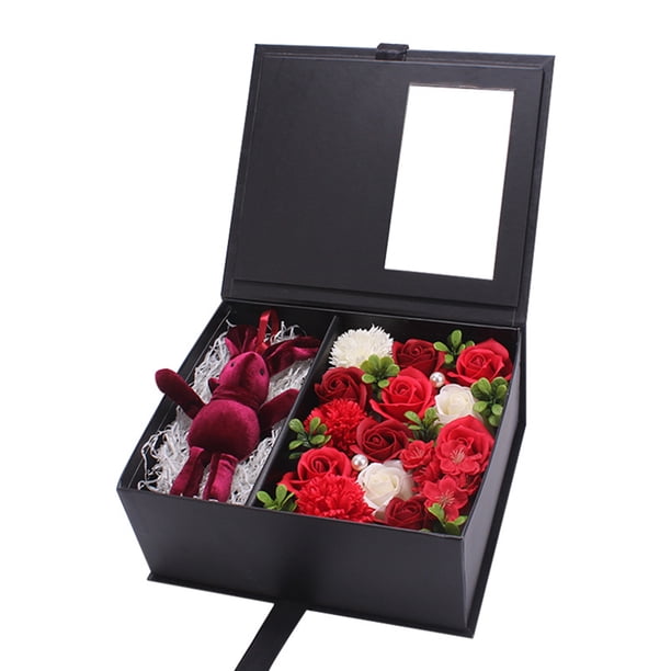 Jabón de rosas en caja de regalo Flores artificiales perfumadas para siempre