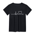 thumbnail image 2 of Womens T Shirts Women's Spring/Summer Love Printed Loose Casual Short Sleeved T Shirt Tops for Women, 2 of 3