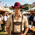 thumbnail image 1 of SRZYMJ Western Cowboy Hat for Men Women Jazz Hat Unisex Oktoberfest Hat Ethnic Style Hat Wide Brimmed Hat, 1 of 2