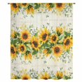 thumbnail image 2 of Sunflower Sheer Curtains 63 Inches Long, Country Botanical Yellow Green Floral Leaf Light Filering Curtains, Breathable Simi Curtain Privacy Drapes for Living Room Bedroom Window Treatment, 2 of 9