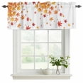 thumbnail image 2 of 2 Pack Valances for Windows, Fall Window Valances for Living Room/Bedroom/Bathroom, Orange Maple Leaf Red Retro Fruit Watercolor White Light Filtering Kitchen Curtain Valance 60"W x18" L, 2 of 9
