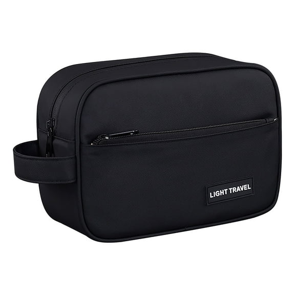 Portable Men's Grooming Bag for Travel - Water-Resistant Makeup Organizer with Hanging Hook and Multiple Compartments