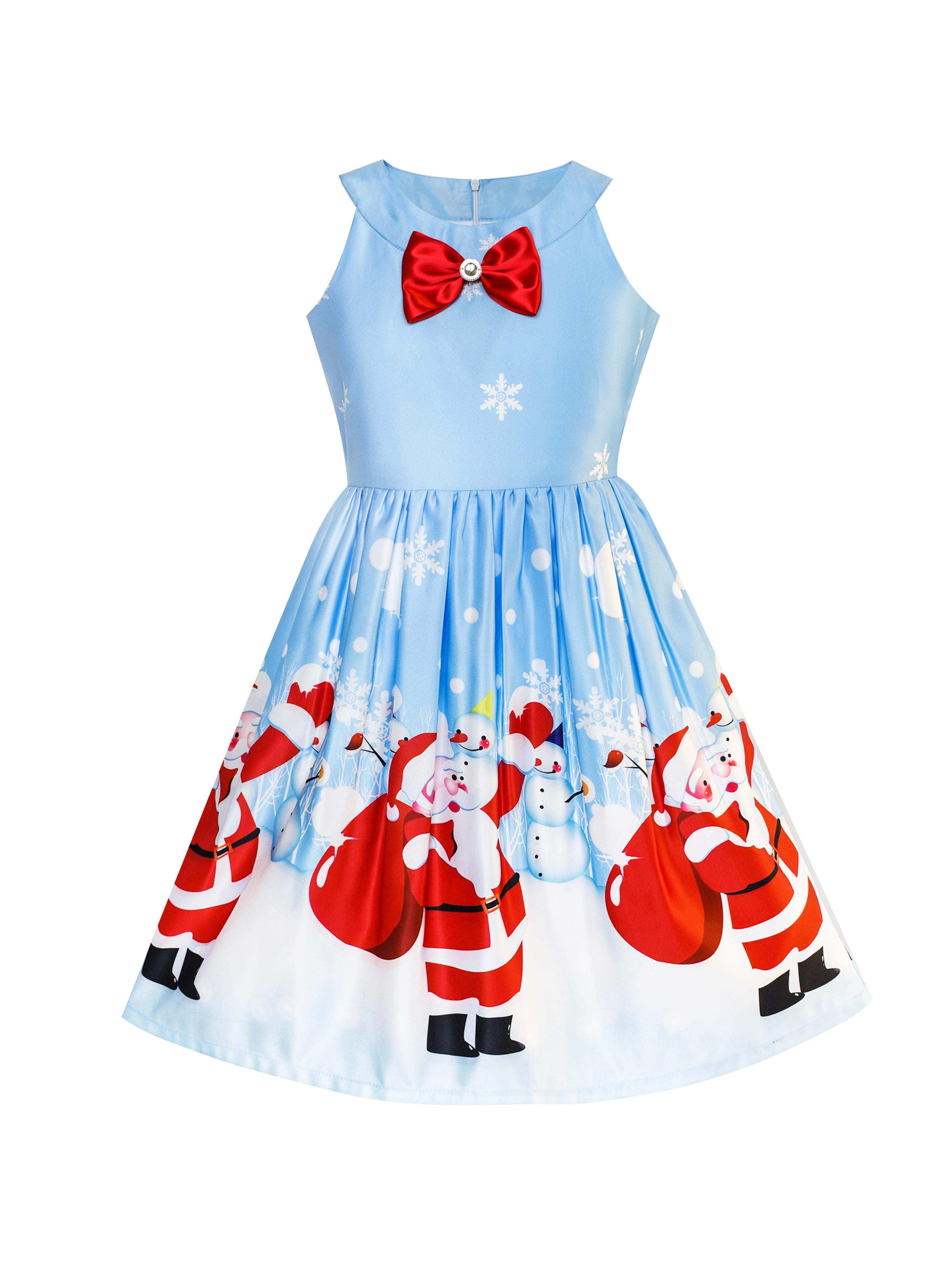Girls Dress Blue Christmas Santa Snow Xmas Tree Party 10 Years Walmart Canada
