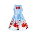 thumbnail image 1 of Girls Dress Blue Christmas Santa Snow Xmas Tree Party 14 Years, 1 of 6