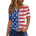 thumbnail image 2 of Cavosen Patriotic Shirts for Women Plus Size 4th of July Short Sleeve V-Neck Tops American Flag Print T Shirts Lady 2X Red White and Blue Casual Shirts Patriotic Tunic Tees 2025 Patriotic Outfits, 2 of 5