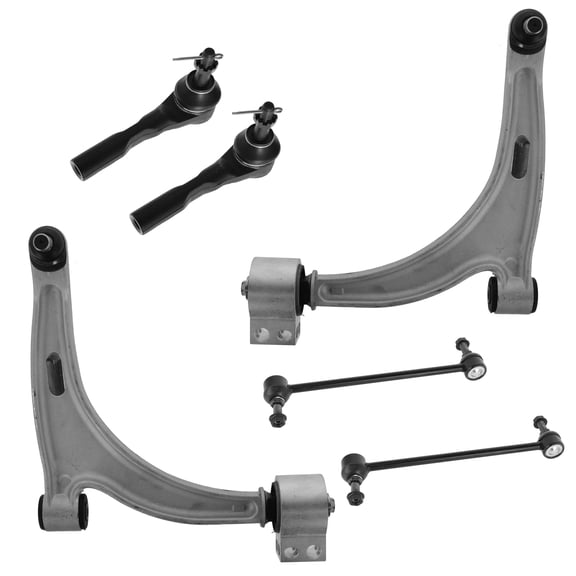 TRQ 6 pc Kit Front Control Arm Tie Rod Sway Bar Link for Chevy Pontiac Saturn PSA56248