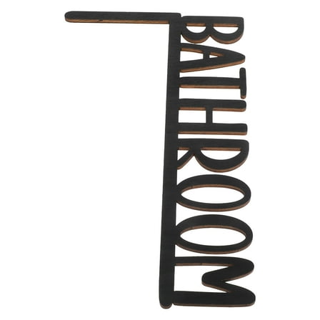 Soimiss Funny Toilet Door Sign Wooden Bathroom Decor for Home Decoration Black 1Set