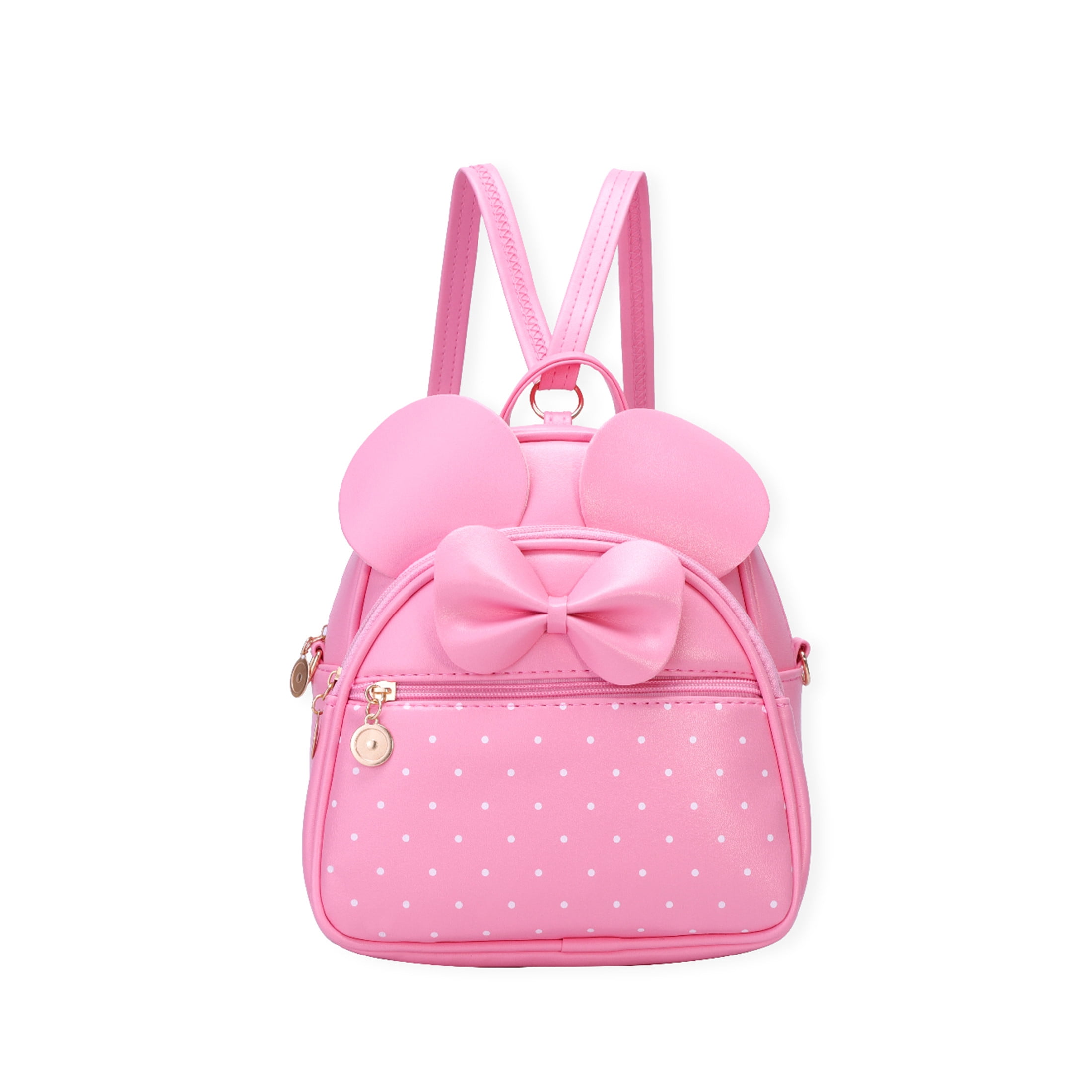 Girls Cute Mini Backpack Bowknot Polka Dot Small Daypacks Convertible