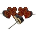 thumbnail image 3 of IBA Indianbeautifulart Boutons de Garde-Robe en Bois Gravés Rouges Tiroir de Cabinet 10 Pcs, 3 of 3