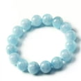thumbnail image 2 of K-KED 6/8/10/12/14mm Natural Blue Aquamarine Round Gemstone Beads Stretchy Bangle 7.5"-14 mm, 2 of 4