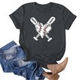 thumbnail image 5 of JLFKNG T Shirts For Women Fashion Sports Baseball Print Round Neck Short Sleeve Casual T Shirt Tops Breathable Loose Fit Comfy Summer Clothes, 5 of 5