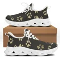 thumbnail image 1 of Zapatillas de deporte con plataforma y cordones transpirables con estampado de huellas de mascotas para mujer, 1 of 6