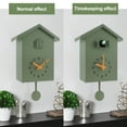 thumbnail image 3 of Cuckoo Wall Clock Sound Clock With Pendulum Minimalist Bird House Decor (green ), 3 of 11