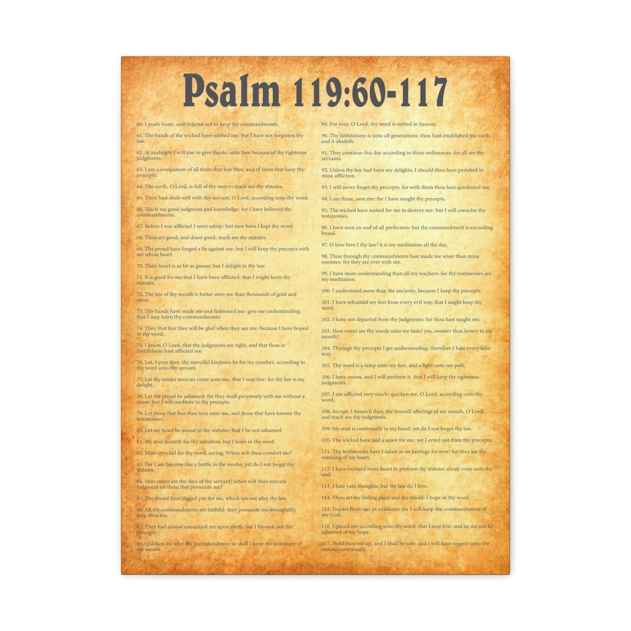 Scripture Walls Psalm 119:60-117 Gold Bible Canvas Christian Wall Art ...