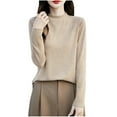 thumbnail image 1 of WRKEKC Chemises à Manches Longues pour Femmes Couleur Unie Couche de Base en Tricot Ample Col Rond Tunique Décontractée Tissu Doux pour Automne Hiver Confort Quotidien, 1 of 5