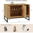 thumbnail image 2 of Vabches Hidden Cat Litter Box Enclosure Furniture, Multi-Functional Cat Washroom Bench with Cat Scratching Pad and Fluted Doors, 2 of 9