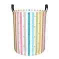 thumbnail image 2 of YFYANG Waterproof Laundry Hamper, Rainbow Line Pattern Laundry Basket Oxford Fabric with Handle Foldable, S, 2 of 8