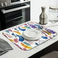 thumbnail image 3 of Boho Floral Kitchen Dish Drying Mat 16x18 Inch Super Absorbent Microfiber Washable Reusable Dish Drainer Pad for Kitchen and Coffee Bar, 3 of 7